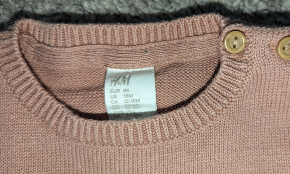 2/$18. H&M pink shirt. Letter "A" size 12-18 months. - Picture 3 of 3